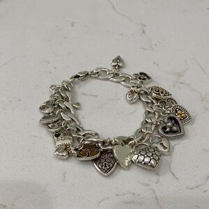 Brighton Silver and Gold Heart Charm Bracelet. Purchased 2025. Hot deal